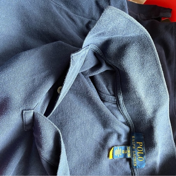 POLO RALPH LAUREN Boys sz XL 18-20 Dragon Navy Blue Mesh Polo Shirt Short SLeeve - Picture 9 of 12